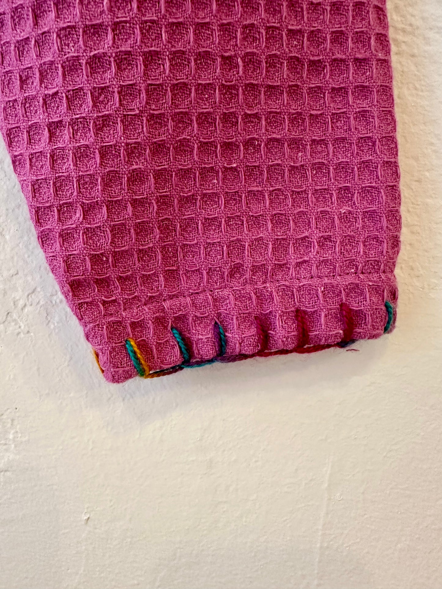 Ensemble vareuse et sarouel nid d'abeille rose